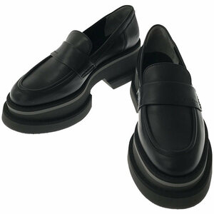 [ beautiful goods ] Clergerie Paris /kre Jeury -| BANEL leather thickness bottom Loafer box attaching | 35 | black 