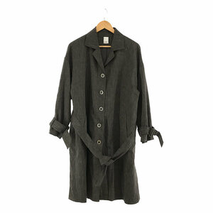 【美品】 IHNN / イン | 2022SS | BELTED LONG COAT ベルテッドロングコート | 36 | DARK GREY