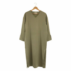 【美品】 foufou / フーフー | neutral v neck one piece ニュートラル Vネック ワンピース | 0 | ライトグリーン