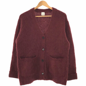 【美品】 6(ROKU) / ロク | 2022AW | MOHAIR SHAGGY V NECK CARDIGAN モヘヤシャギーVネックカーディガン | FREE | ボルドー