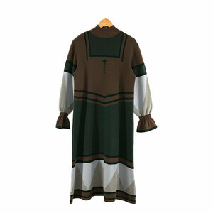 【美品】 YUKI SHIMANE / ユキシマネ | 2022AW | Once upon a time Jacquard dress ニットドレス ワンピース | F | BrownBL