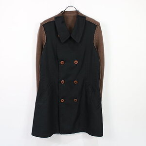 COMME des GARCONS / コムコム | 2013AW | ポリエステル ニット切替フロント製品染めエステル縮絨ジャケット | S | ブラック