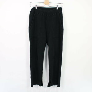 PHEENY / フィーニー | BIG WAFFLE FLARE PANTS スリットワッフルパンツ | 2 | ブラック