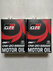 【8L】 GR MOTOR OIL Endurance 0W20 4L×2缶 TOYOTA GAZOO Racing トヨタ純正 全合成油 エデュランス