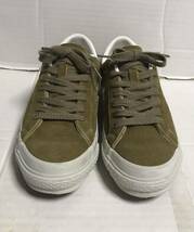 送料無料 converse コンバース ONESTAR ワンスター J MADE IN JAPAN 日本製 SUEDE スエード オリーブ × 白 ホワイト 23.5_画像3