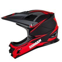 オフロードヘルメット SOMAN M9 バイクヘルメット ダートバイク クロスカントリー ヘルメット 赤-サイズ：M_画像1