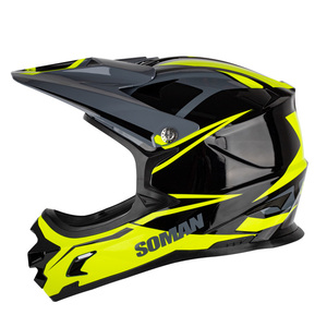オフロードヘルメット SOMAN M9 バイクヘルメット ダートバイク クロスカントリー ヘルメット8色 蛍光緑-サイズ：L