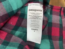 patagonia パタゴニア コットンチェックシャツ ネルシャツ レディース size 0 ウエストシェイプ 長袖 USED_画像7
