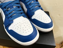 NIKE/ナイキ AIR JORDAN 1 LOW TRUE BLUE エアジョーダン1 553558-412 ローカット 白×青 トゥルーブルー/セメントグレー/ホワイト 28cm _画像3