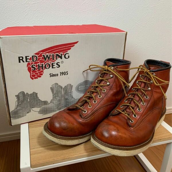 ◆レッドウィング REDWING ラインマン ブーツ 靴 赤茶 メンズ 2907 箱付　サイズ:US9D UK8 27.0cm