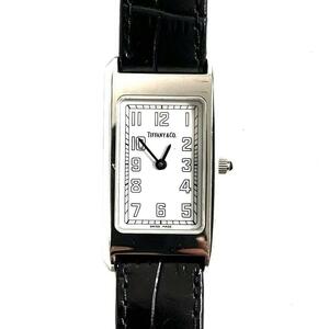 TIFFANY&Co. Tiffany Classic clock black ko type pushed . leather 