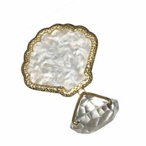 ホワイト ダイヤモンド ネイル パレット 天然石風 ネイルパレット 撮影用 プレート コースター マツエク グルー トレイ 貝殻