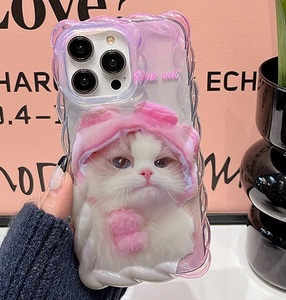 iPhone11ケース ピンク　猫