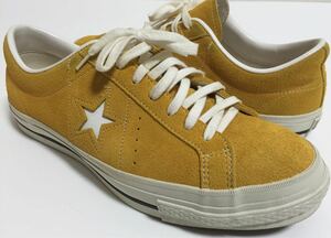 美品 希少 日本製 CONVERSE ONE STAR J コンバース ワンスター スエード マスタード イエロー us 8.5 / 27㎝ MADE IN JAPAN