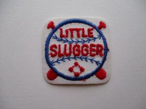 80s リトル スラッガー『LITTLE SLUGGER』ワッペン/バットBASEBALLアップリケPATCHソフトボール野球リトルリーグLITTLE LEAGUEパッチ V194