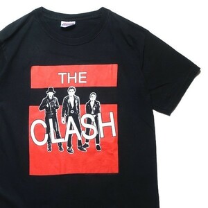 初期パンク! 90s 00s THE CLASH クラッシュ 2005年 オフィシャル ロゴ フォトプリント バンド 半袖 Tシャツ ブラック 黒 S メンズ 古着