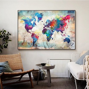 即決◇ アート ヴィンテージ 世界地図のキャンバス 壁 写真 絵画 リビングルーム ポスター プリント 現代 壁の装飾 インテリア