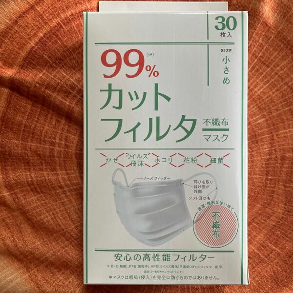 小さめmask不織布99％カットフィルタ「３０枚」未開封