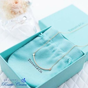 * new goods * price cut negotiations is question .* unused * Tiffany *T Smile necklace rose Gold *