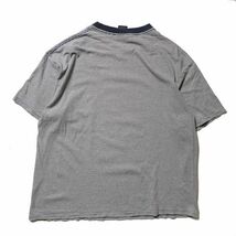 90's 00's FUN TEES ルート66 ボーダー クルーネック コットン Tシャツ 半袖 (XL) 紺×霜降り灰×白 無地 90年代 旧タグ オールド Y2K_画像2