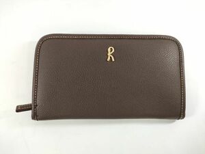 ロベルタ ディ カメリーノ ポーチ 小物入れ ブラウン系 革製品 ゴールド 金具 Roberta di Camerino 多機能 財布 【中古】3422