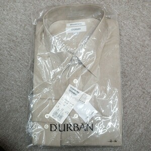 【未使用】D'URBAN　メンズシャツ 長袖　ブラウン系　サイズ42‐76　綿　ポリエステル