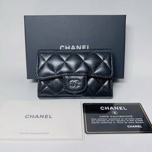 CHANEL シャネル マトラッセ フラップ カードケース コインケース ココマーク キャビアスキン 黒