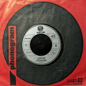 ◎特選◎STATUS QUO/CAROLINE 1973'UK VERTIGO7INCH