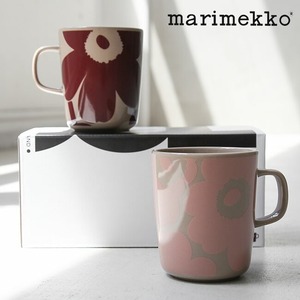 【新品/送料無料】マリメッコ ウニッコ マグカップセット 71829 2個セット MARIMEKKO Unikko ダークワインレッド/パウダー