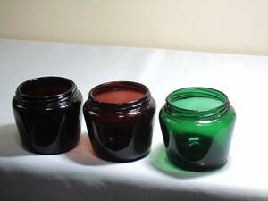 古いガラス瓶　歯磨き粉の空瓶　3種類セット　LION　SUNSTAR　昭和レトロ