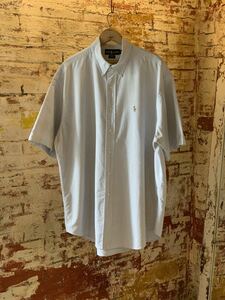 90s Ralph Lauren STRIPE B.D.SHIRT BLAIRE ラルフローレン ストライプシャツ ボタンダウンシャツ BDシャツ 半袖シャツ XL 80s 送料無料