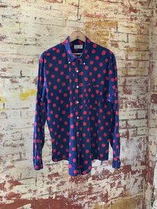 60s HIS DOT PRINTED B.D.SHIRT ヴィンテージ ビンテージ ドット 水玉 プリントシャツ ボタンダウンシャツ BDシャツ アメトラ 50s 送料無料