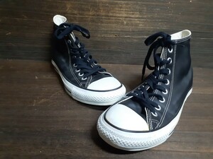 グランジロックスタイルCONVERSEオールスターレザーハイカットブラック