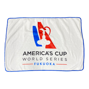 ANERICA'S CUP 小物 ブランケット ミニ ひざ掛け 毛布 ロゴ ファブリック ホワイト マルチカラー
