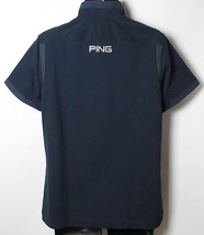 ピン/PING ゴルフ　ハーフジップ モックネックシャツ 定価14300円/Mサイズ/621-1168001/正規品/ネイビー_画像4