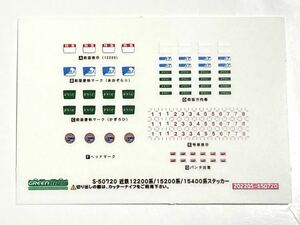 希少未使用バラシ！グリーンマックス 近鉄12200系 スナックカー・15200系 あおぞらⅡ・15400系 かぎろひ ステッカー 1枚 GM 50720 50721