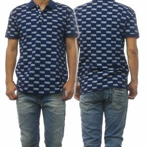  new goods!TOMMY JEANS { Tommy jeans }! piece ..! print polo-shirt!L size! navy!!