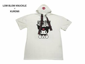 LOWBLOW KNUCKLE×KUROMI/クロミちゃん コラボ 523071 プルパーカー「小悪魔クロミ」半袖プルパーカー オーバーサイズ XL ホワイト 新品