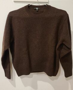 UNIQLOユニクロ　プレミアムラムクルーネックセーター　XL　ブラウン　ニット　茶色