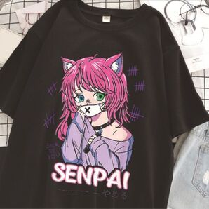 Tシャツ 半袖 プリント 病み 量産型 原宿系 個性的 オーバーサイズ 黒61