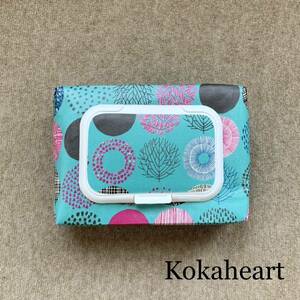  free shipping * pre-moist wipes case * pre-moist wipes pouch * Northern Europe manner * Circle pattern * mint 