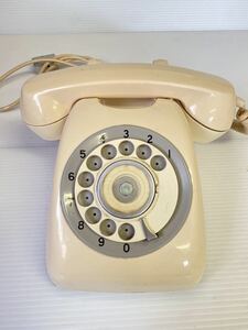 昭和レトロ 白電話　日本電信電話公社 ダイヤル式電話 ジャンク品