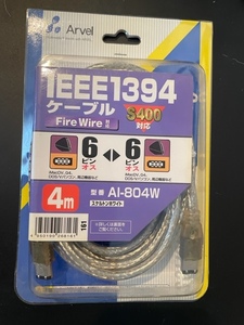  unused! IEEE 1394 cable 4m 6 pin male S400 Fire Wire correspondence AI-804Wa- bell 