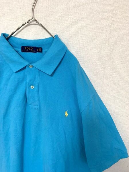 ポロラルフローレン 半袖ポロシャツ 水色 XL XXL