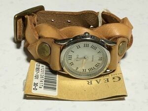 □HAROLD'S GEAR未使用□ハロルズギア 牛革ブレスレット腕時計 茶 121857-101 女性向け