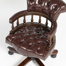 チェア オフィスチェア アームチェア チェア ウィンザー アンティーク調 椅子 回転 ブラウン 合皮 VINCENT ヴィンセント 9001-OF-5P38B_画像8