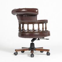 チェア オフィスチェア アームチェア チェア ウィンザー アンティーク調 椅子 回転 ブラウン 合皮 VINCENT ヴィンセント 9001-OF-5P38B_画像5