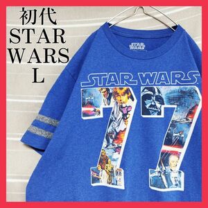 初代STARWARSスターウォーズムービーTシャツtシャツ映画LロゴUS古着人物 半袖Tシャツ