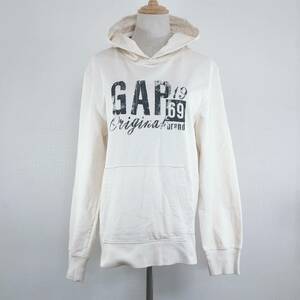 AS0545 GAP Gap men's tops Parker long sleeve S ivory white gray ash Logo print cotton 100% autumn winter simple tei Lee casual 