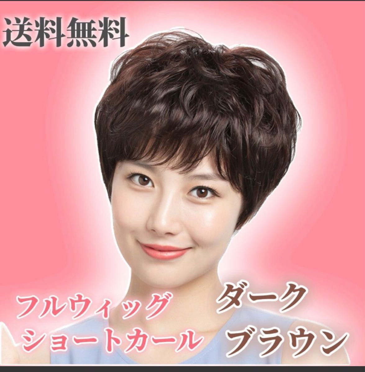 新品&再入荷 】フルウィッグ ショート ウルフ 医療用 韓国 ダーク ...